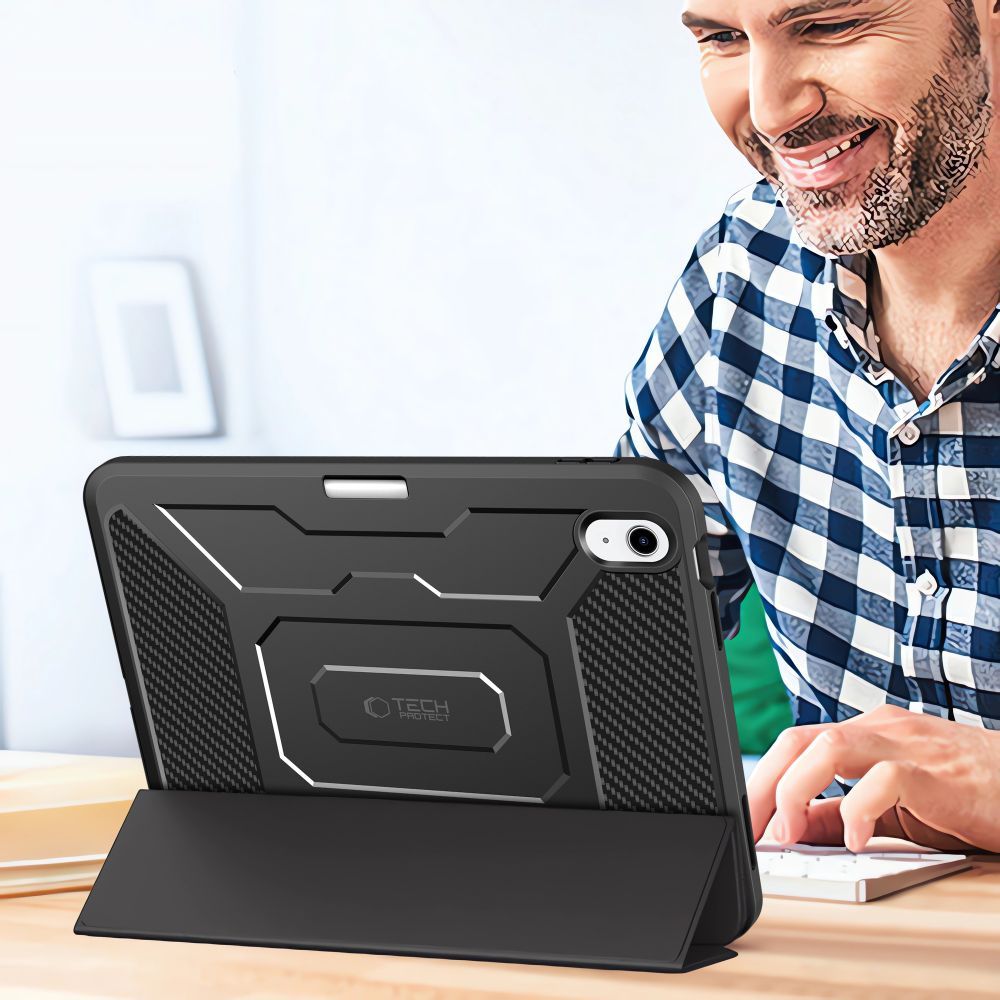 Schutzhülle mit Bildschirmschutz für iPad 11 / 10 gen. 2025 / 2022, Tech-Protect Endurance, Schwarz