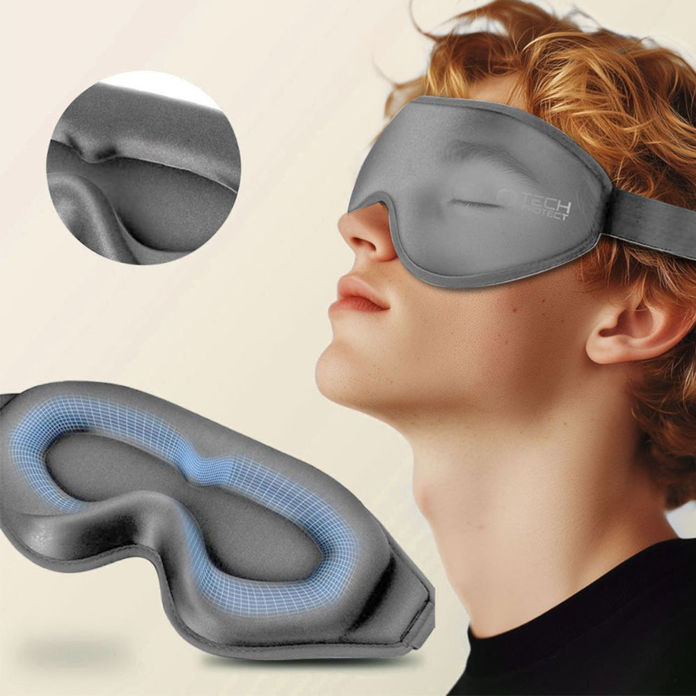 Augenmaske ohne Druck, Tech-Protect Eyeshade Sleep, Grau