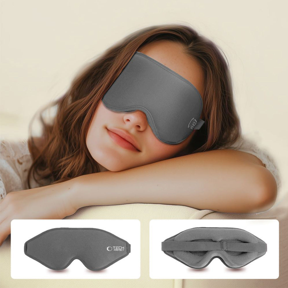 Augenmaske ohne Druck, Tech-Protect Eyeshade Sleep, Grau