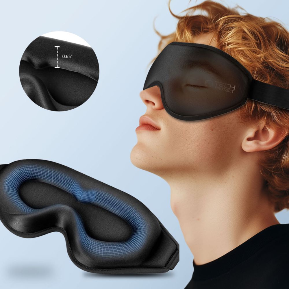 Augenmaske ohne Druck, Tech-Protect Eyeshade Sleep, Schwarz