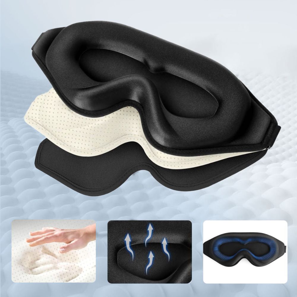 Augenmaske ohne Druck, Tech-Protect Eyeshade Sleep, Schwarz