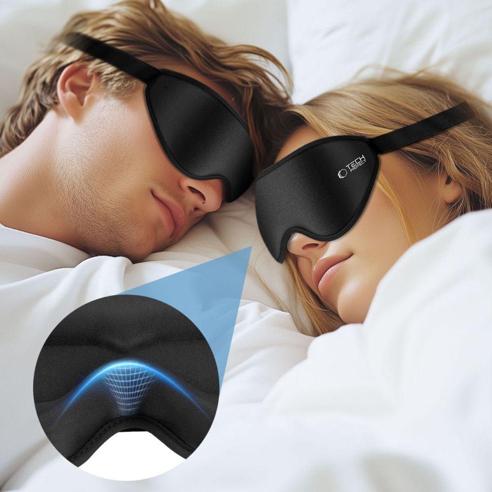Augenmaske ohne Druck, Tech-Protect Eyeshade Sleep, Schwarz
