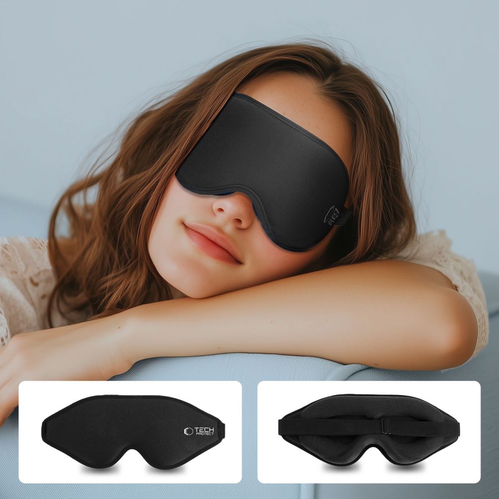 Augenmaske ohne Druck, Tech-Protect Eyeshade Sleep, Schwarz