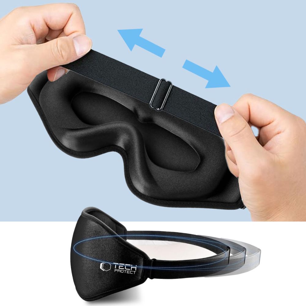 Augenmaske ohne Druck, Tech-Protect Eyeshade Sleep, Schwarz
