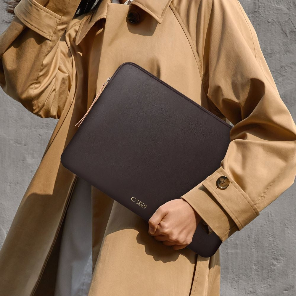 Laptoptasche für 13-14“ Laptop, Tech-Protect Fleeke,  Dunkelbraun