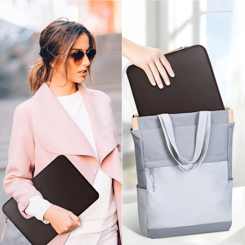 Laptoptasche für 13-14“ Laptop, Tech-Protect Fleeke,  Dunkelbraun