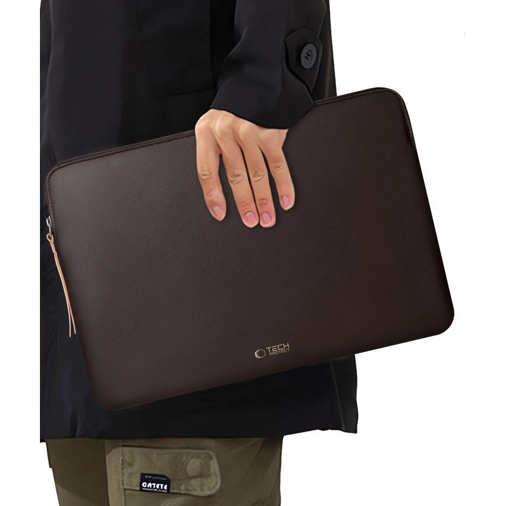 Laptoptasche für 13-14“ Laptop, Tech-Protect Fleeke,  Dunkelbraun