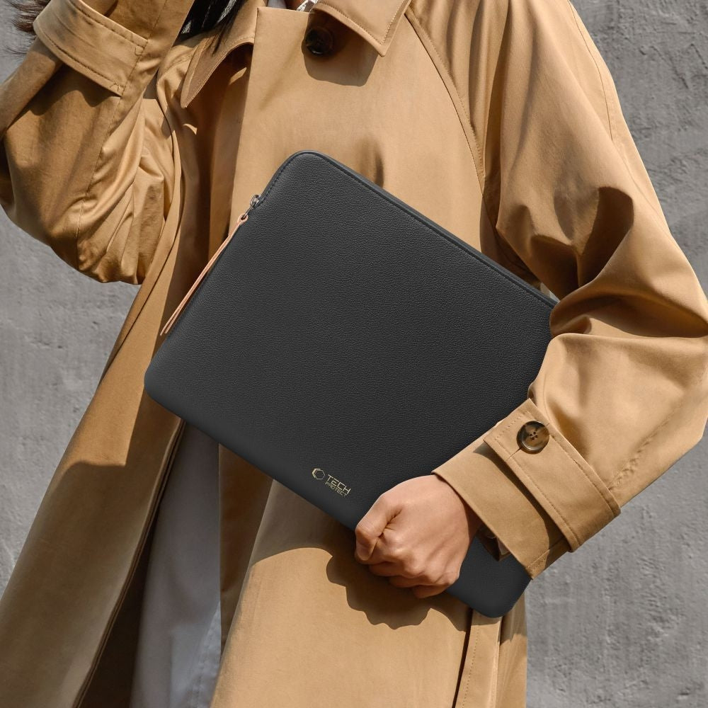 Laptoptasche für 13-14“ Laptop, Tech-Protect Fleece,  Schwarz