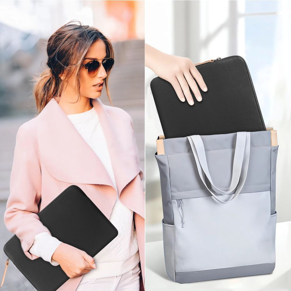 Laptoptasche für 13-14“ Laptop, Tech-Protect Fleece,  Schwarz