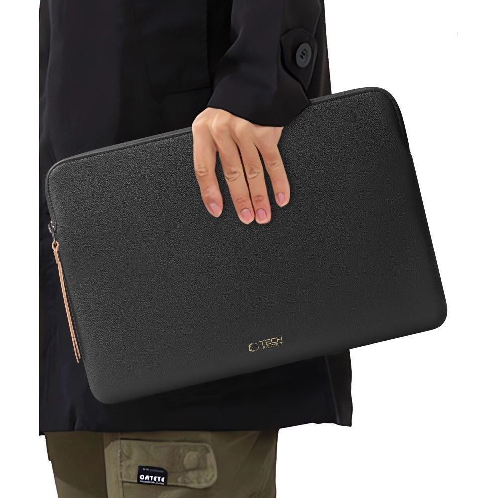 Laptoptasche für 13-14“ Laptop, Tech-Protect Fleece,  Schwarz
