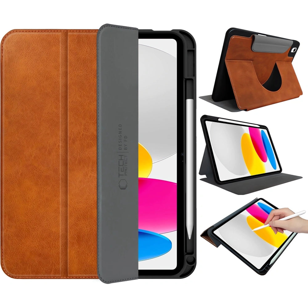 Schutzhülle für iPad 11 (A16) 2025 / 10,9 10 gen. 2022, Tech-Protect Fleece, Braun