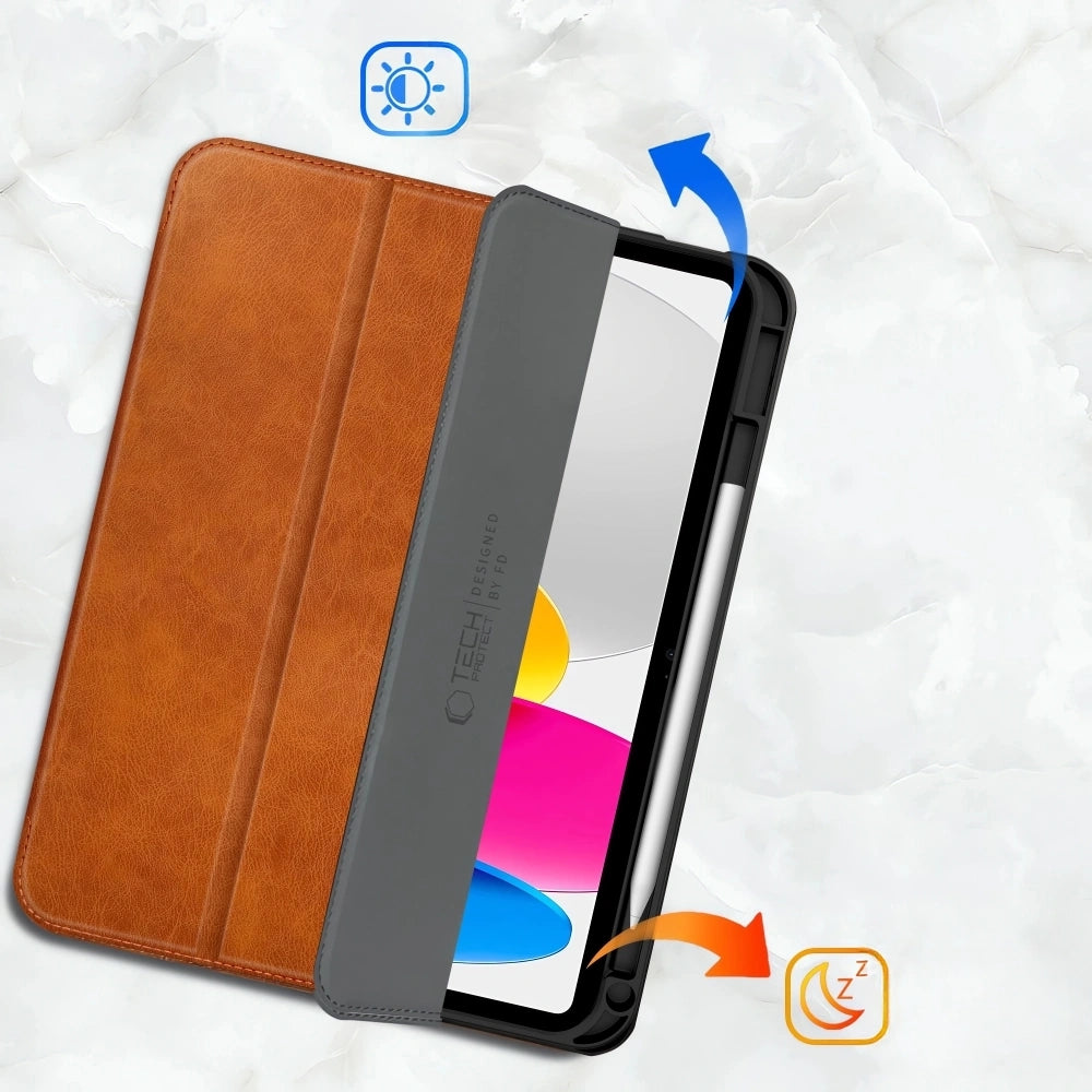 Schutzhülle für iPad 11 (A16) 2025 / 10,9 10 gen. 2022, Tech-Protect Fleece, Braun