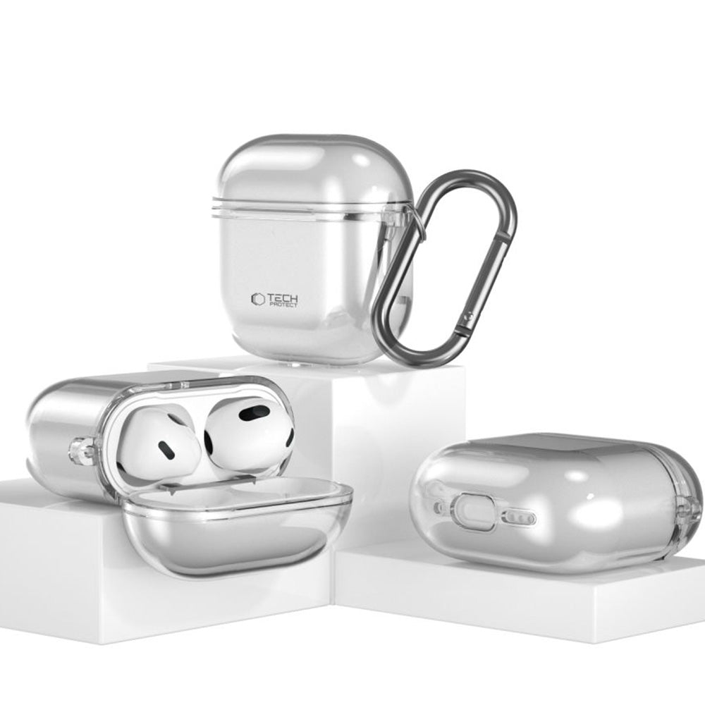 Schutzhülle für Apple AirPods 4, Tech-Protect Flexair Transparent-Grau