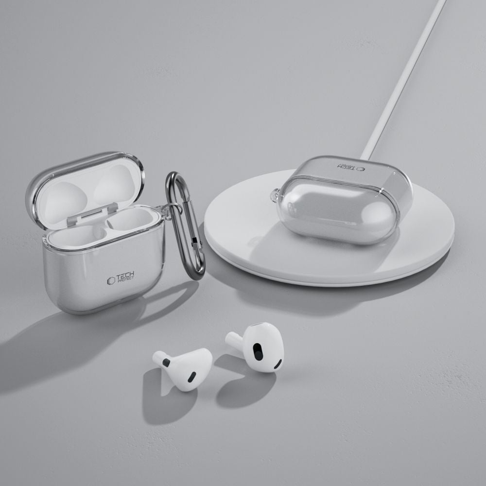 Schutzhülle für Apple AirPods 4, Tech-Protect Flexair Transparent-Grau