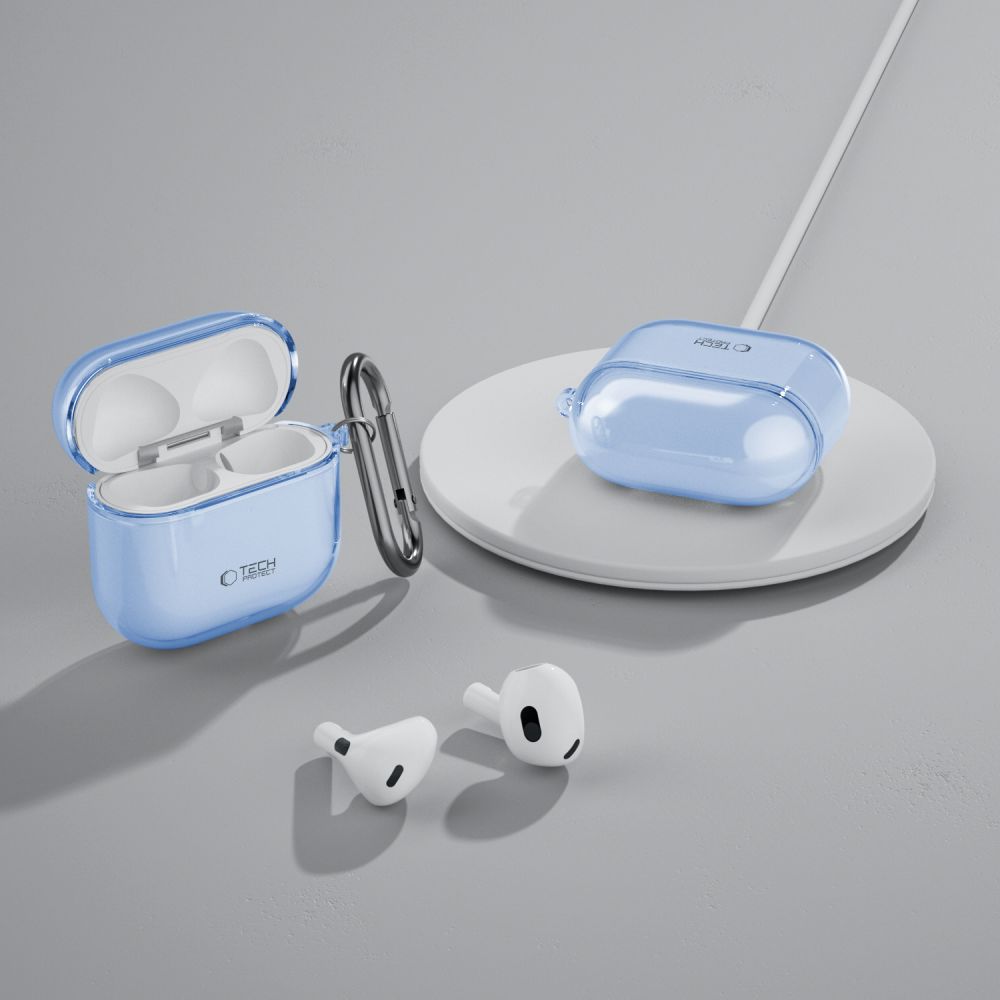 Schutzhülle für Apple AirPods 5 / 4, Tech-Protect Flexair Transparent-Blue