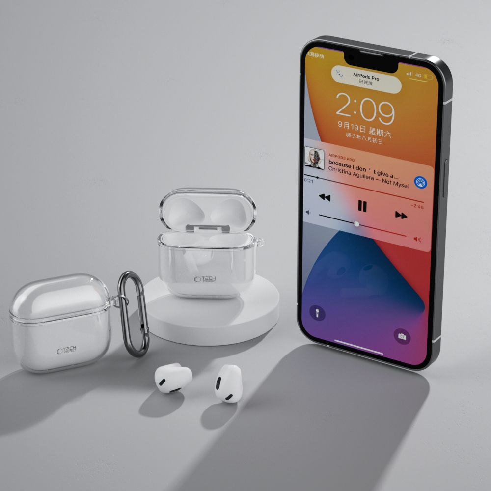 Schutzhülle Tech-Protect Flexair für Apple AirPods 4, Transparent