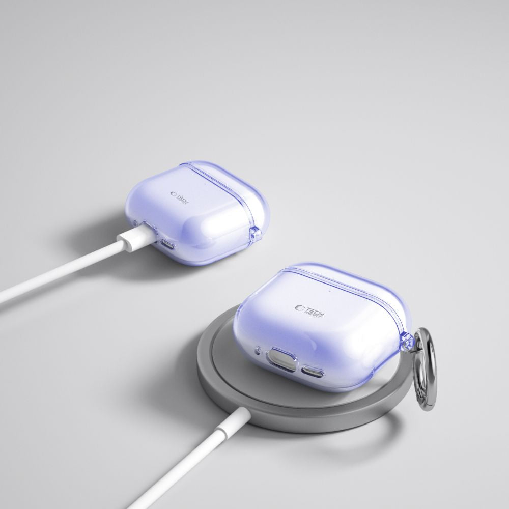 Schutzhülle für Apple AirPods 5 / 4, Tech-Protect Flexair Transparent-Violett
