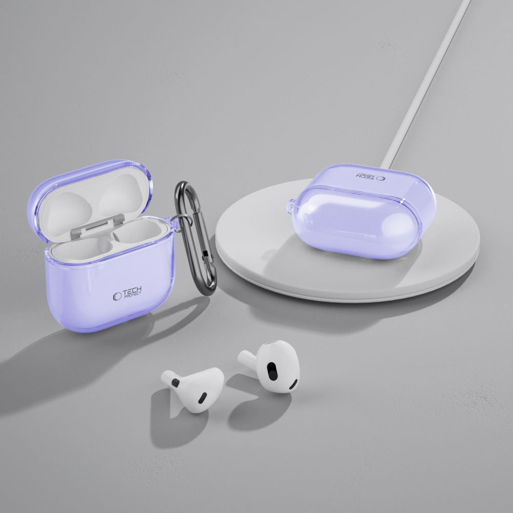 Schutzhülle für Apple AirPods 5 / 4, Tech-Protect Flexair Transparent-Violett