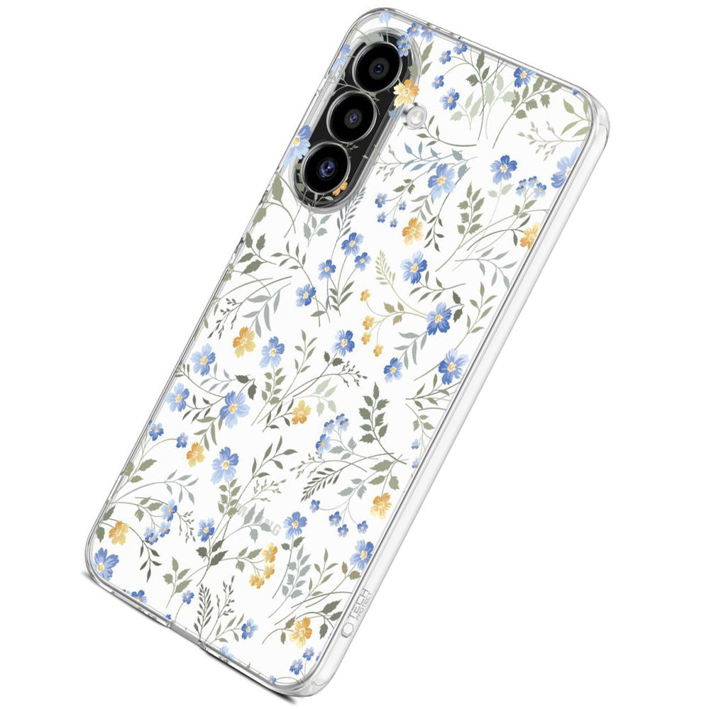 Handyhülle für Samsung Galaxy A17 5G 4G, Tech-Protect Flexair, Transparent mit Blumenmuster