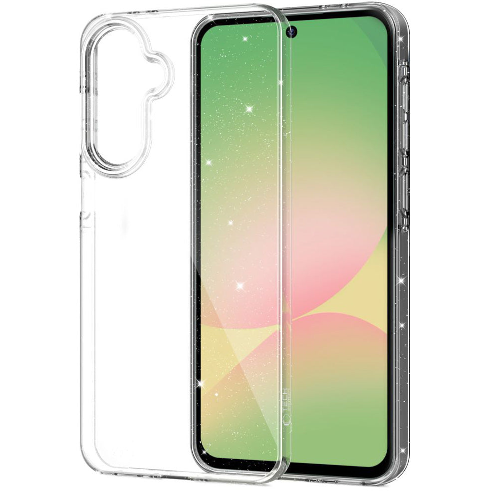 Handyhülle für Galaxy A27 5G, Tech-Protect Flexair, Transparent mit Glitzer