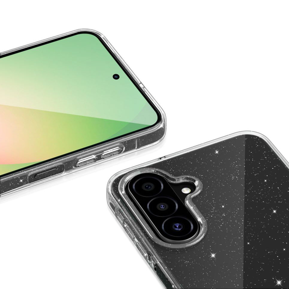 Handyhülle für Galaxy A27 5G, Tech-Protect Flexair, Transparent mit Glitzer