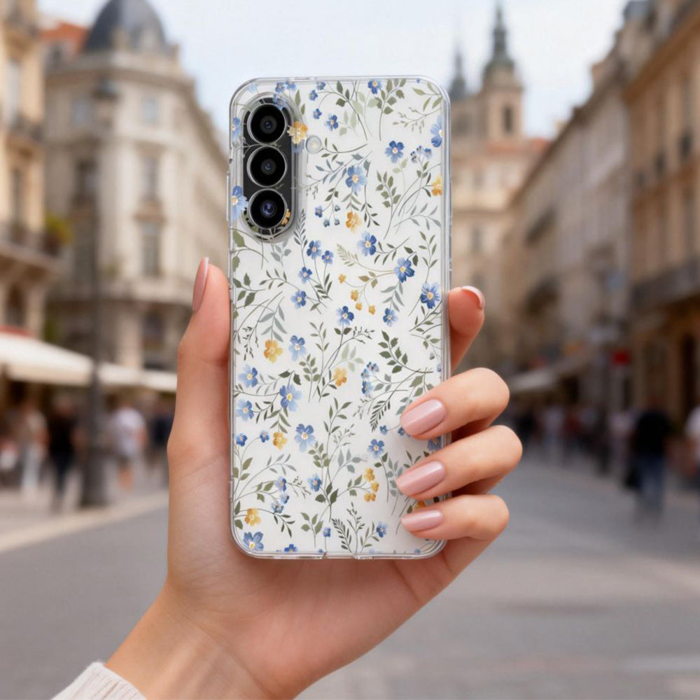Handyhülle für Galaxy A27 5G, Tech-Protect FlexAir, Transparent mit Floralem Muster