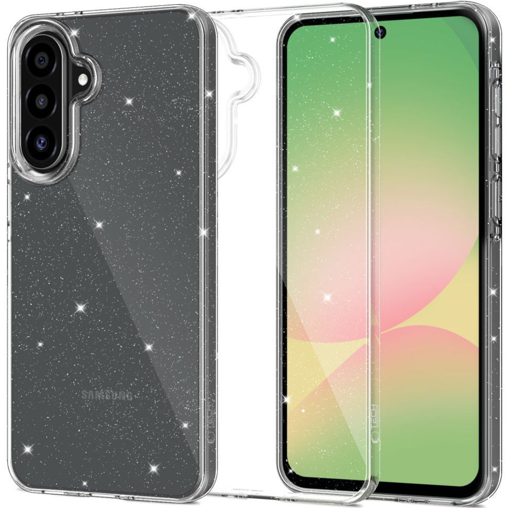 Handyhülle für Galaxy A37 5G / A36 5G, Tech-Protect FlexAir, Transparent mit Glitzer