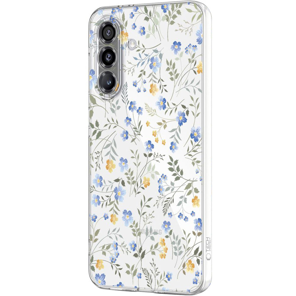 Handyhülle für Galaxy A37 5G, Tech-Protect FlexAir, Transparent mit floralem Muster