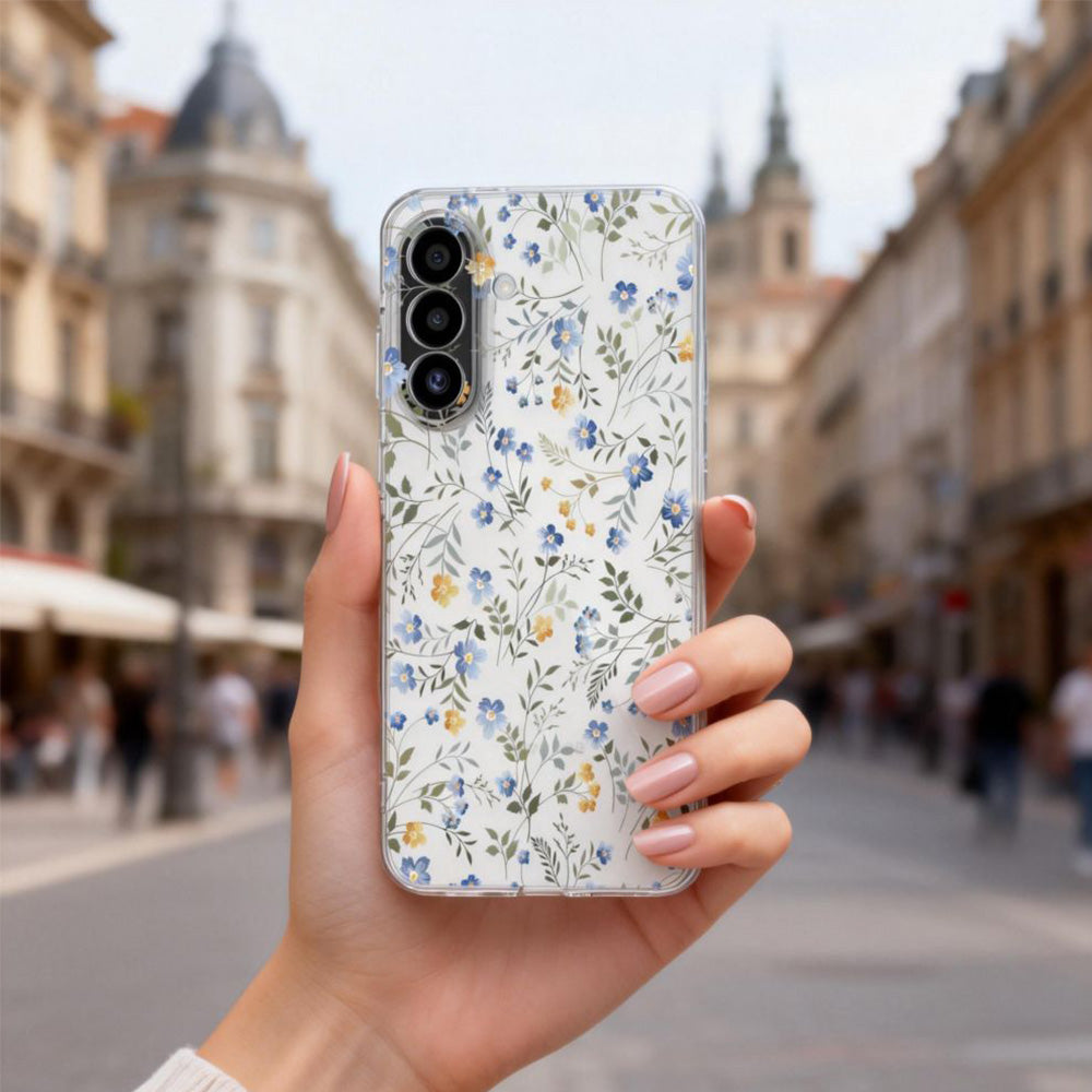 Handyhülle für Galaxy A37 5G, Tech-Protect FlexAir, Transparent mit floralem Muster