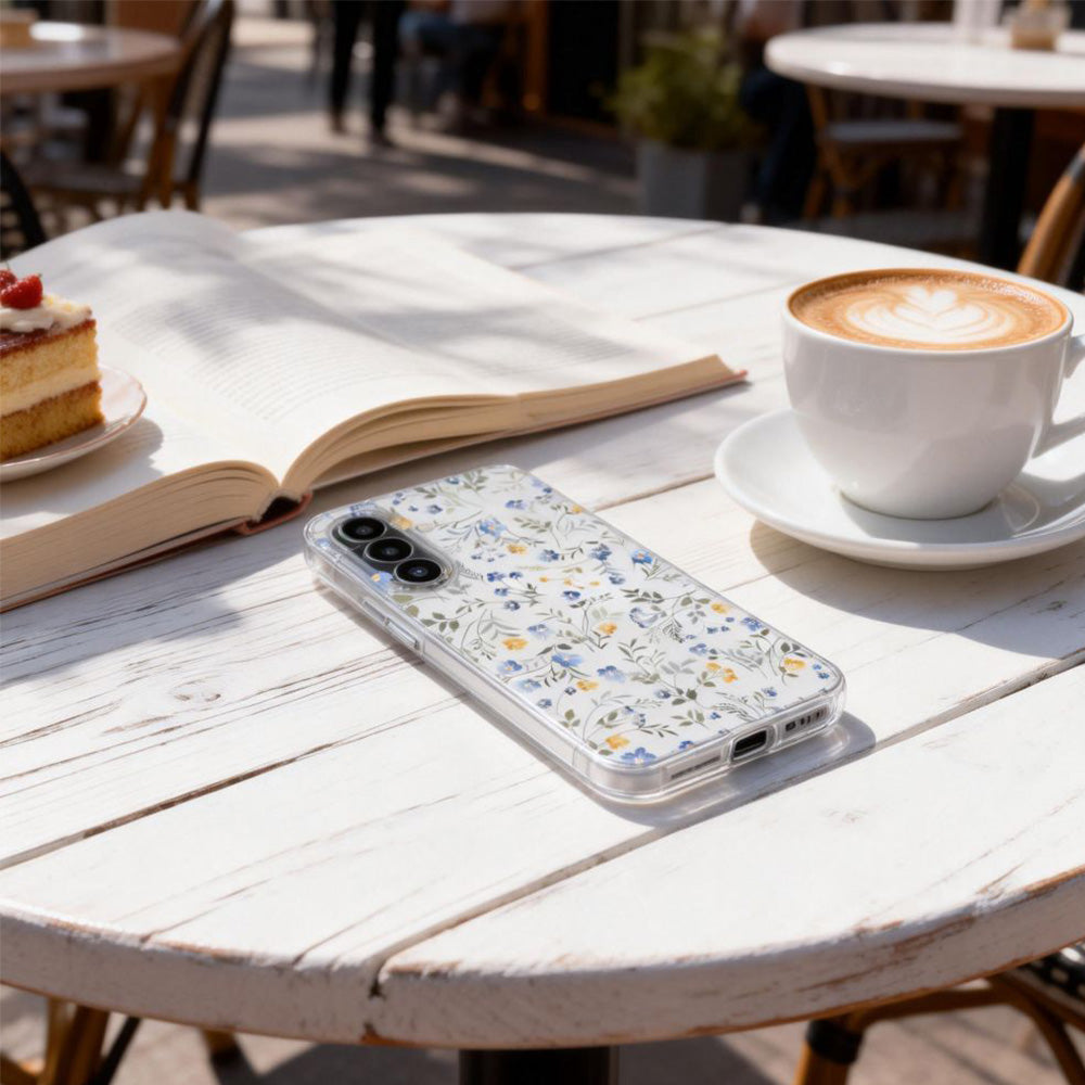 Handyhülle für Galaxy A37 5G, Tech-Protect FlexAir, Transparent mit floralem Muster