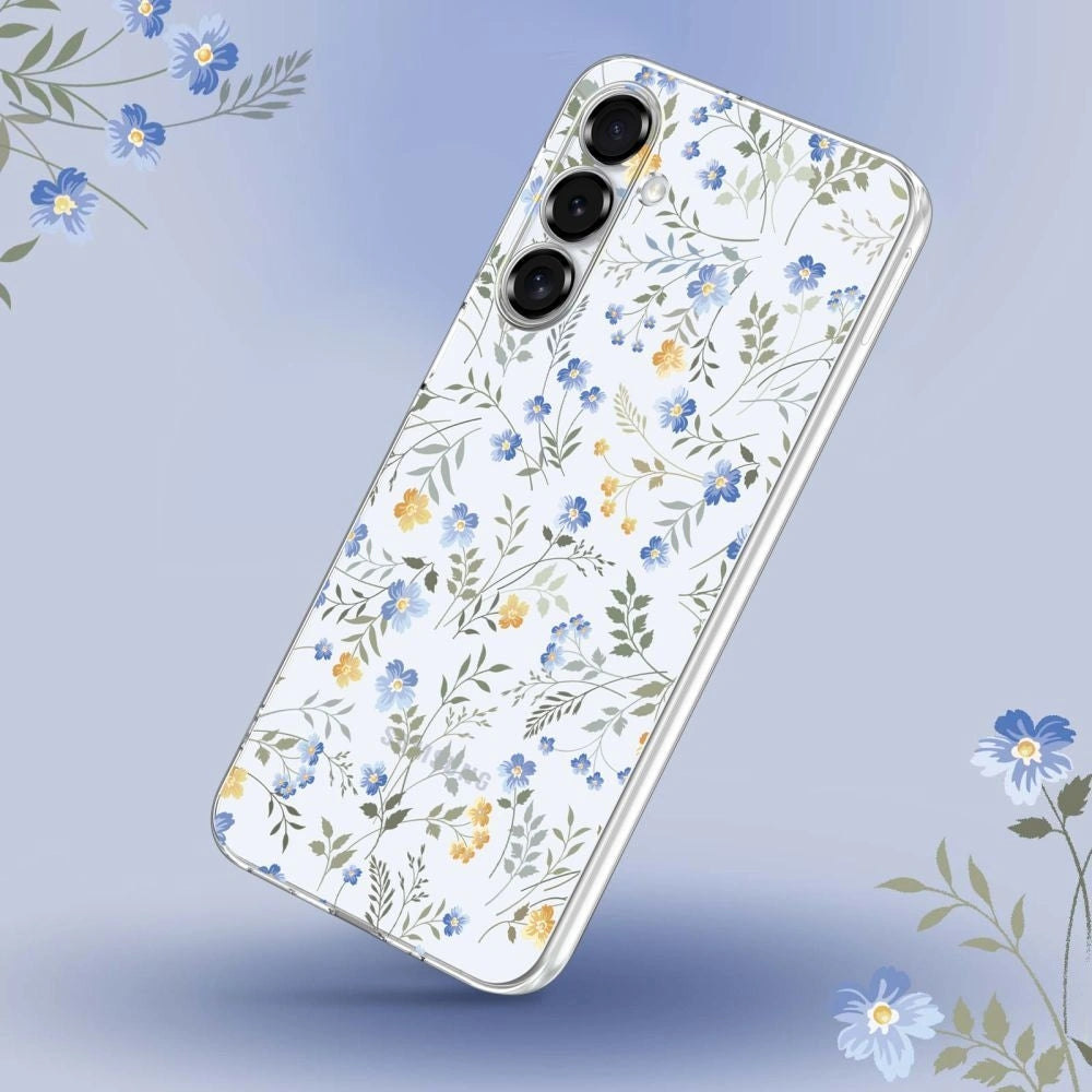 Handyhülle für Galaxy A56 5G, Tech-Protect Flexair, Transparent mit floralem Muster