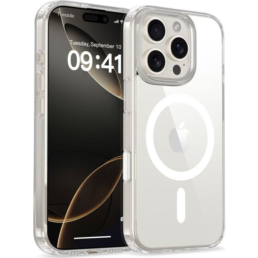 Handyhülle für iPhone 16 Pro, Tech-Protect Flexair Hybrid CC mit MagSafe, Transparent
