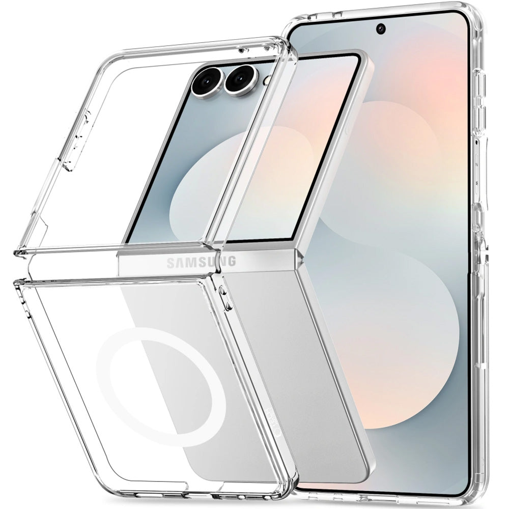 Handyhülle für Galaxy Z Flip8, Tech-Protect FlexAir Hybrid mit MagSafe, Transparent-Weiß