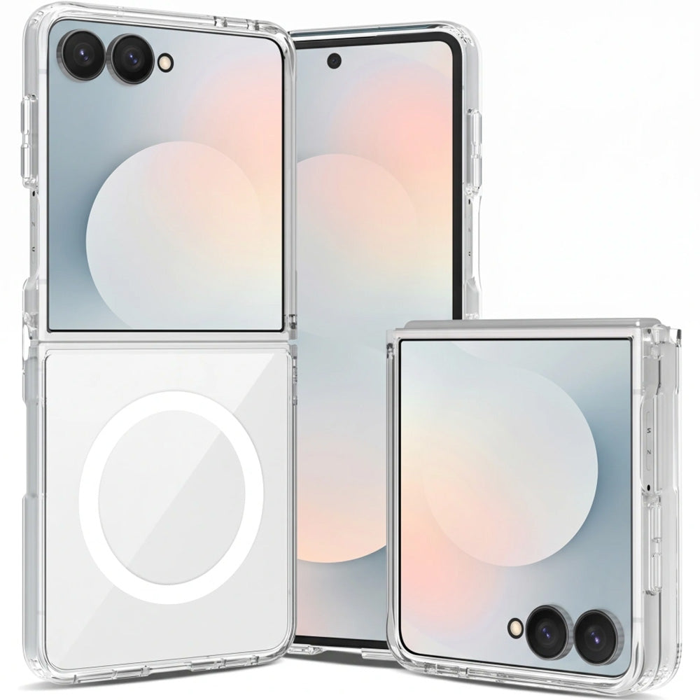Handyhülle für Galaxy Z Flip8, Tech-Protect FlexAir Hybrid mit MagSafe, Transparent-Weiß