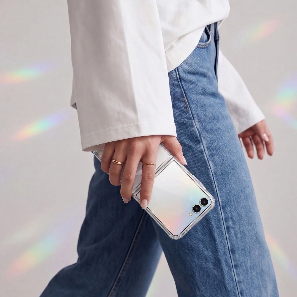 Handyhülle für Galaxy Z Flip8, Tech-Protect FlexAir Hybrid mit MagSafe, Transparent-Weiß