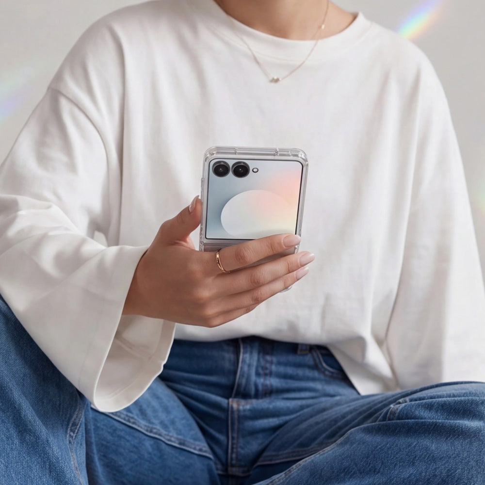 Handyhülle für Galaxy Z Flip8, Tech-Protect FlexAir Hybrid mit MagSafe, Transparent-Weiß