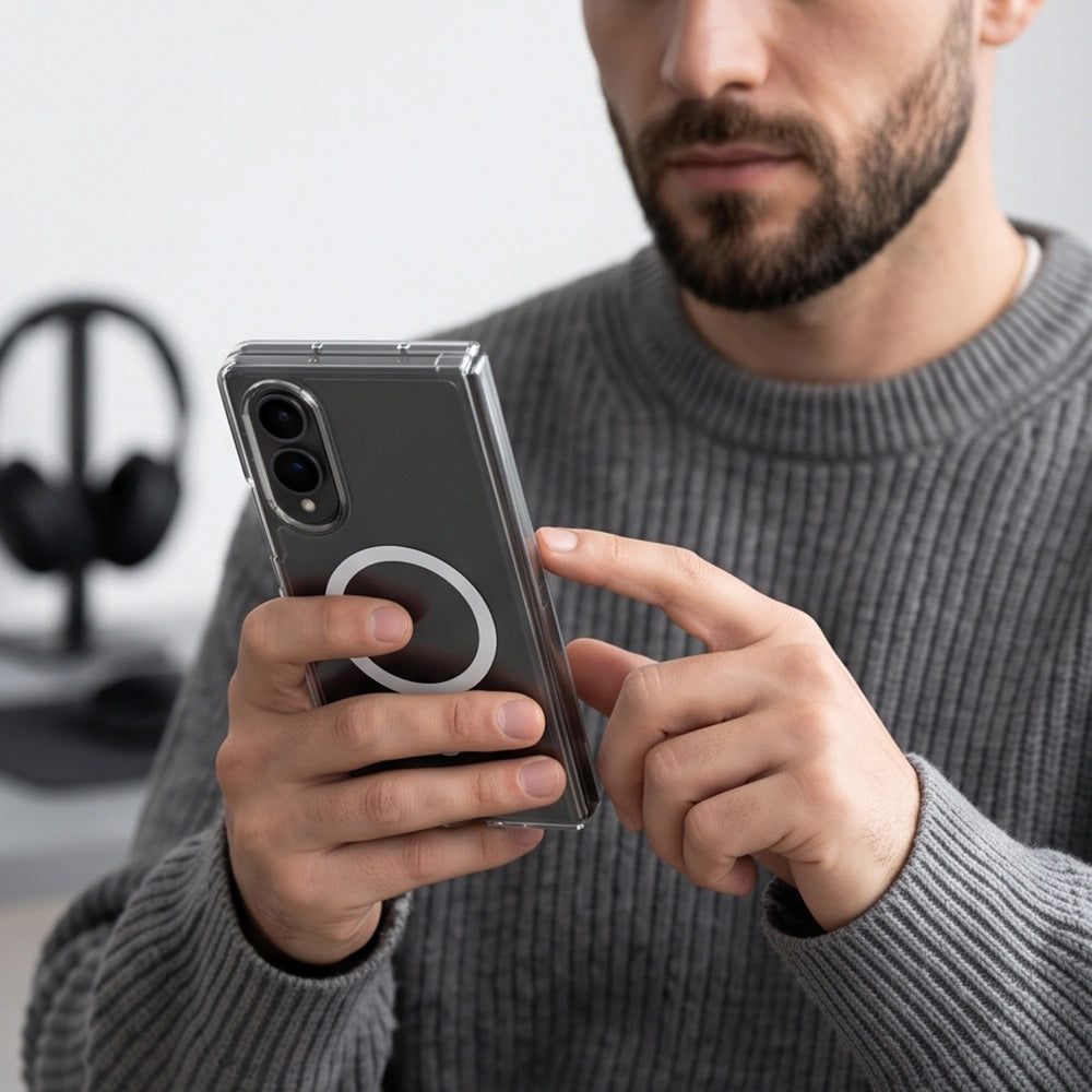 Handyhülle für Galaxy Z Fold8, Tech-Protect FlexAir Hybrid mit MagSafe, Transparent-Weiß