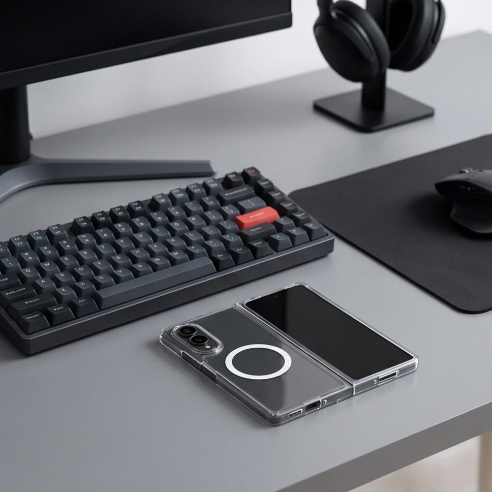 Handyhülle für Galaxy Z Fold8, Tech-Protect FlexAir Hybrid mit MagSafe, Transparent-Weiß