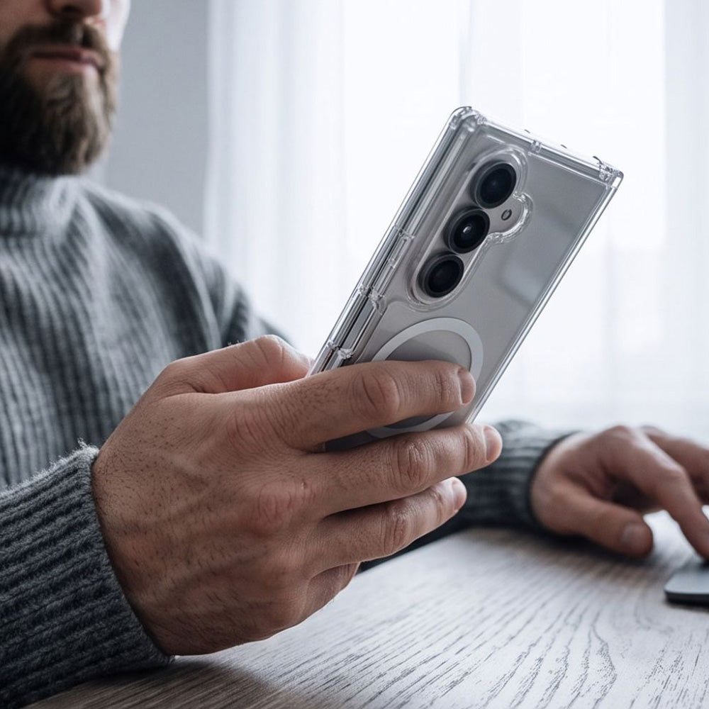 Handyhülle für Galaxy Z Fold8 Ultra, Tech-Protect FlexAir Hybrid mit MagSafe, Transparent-Weiß