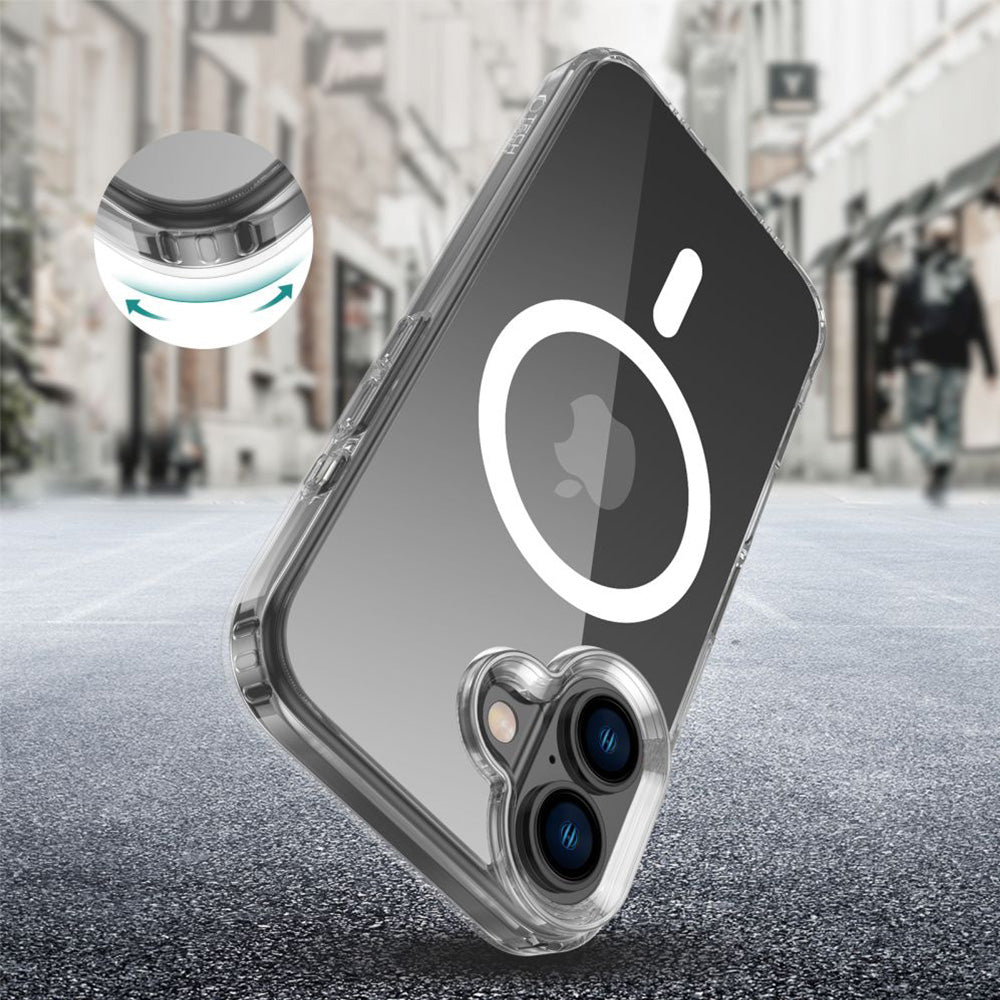 Handyhülle für iPhone 16, Tech-Protect Flexair Hybrid mit MagSafe, Transparent