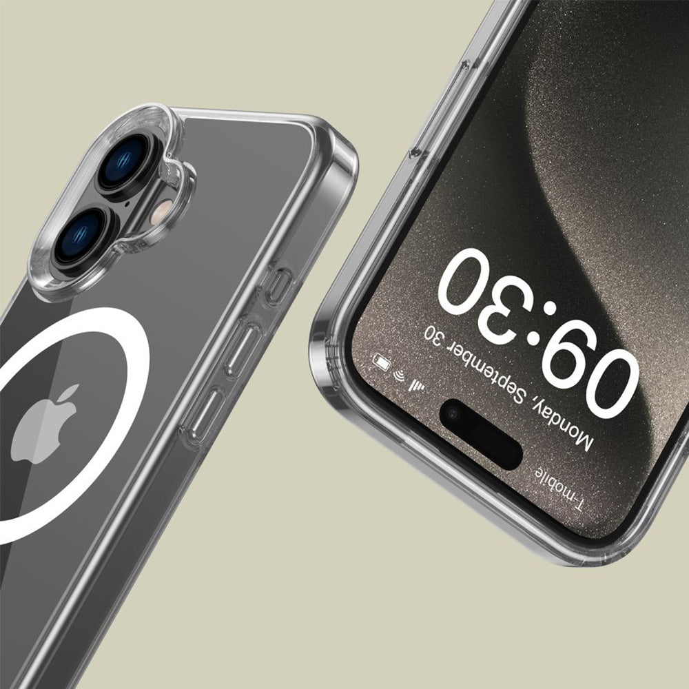 Handyhülle für iPhone 16, Tech-Protect Flexair Hybrid mit MagSafe, Transparent