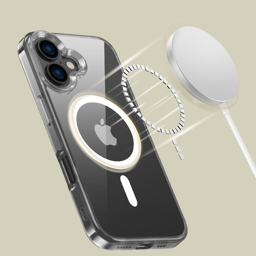 Handyhülle für iPhone 16, Tech-Protect Flexair Hybrid mit MagSafe, Transparent