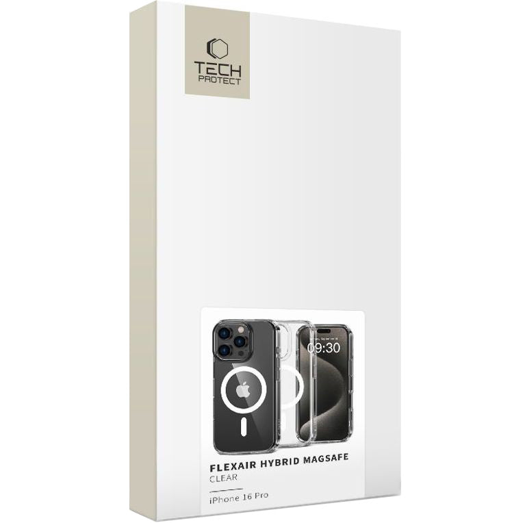 Handyhülle für iPhone 16 Pro, Tech-Protect Flexair Hybrid mit MagSafe, Transparent