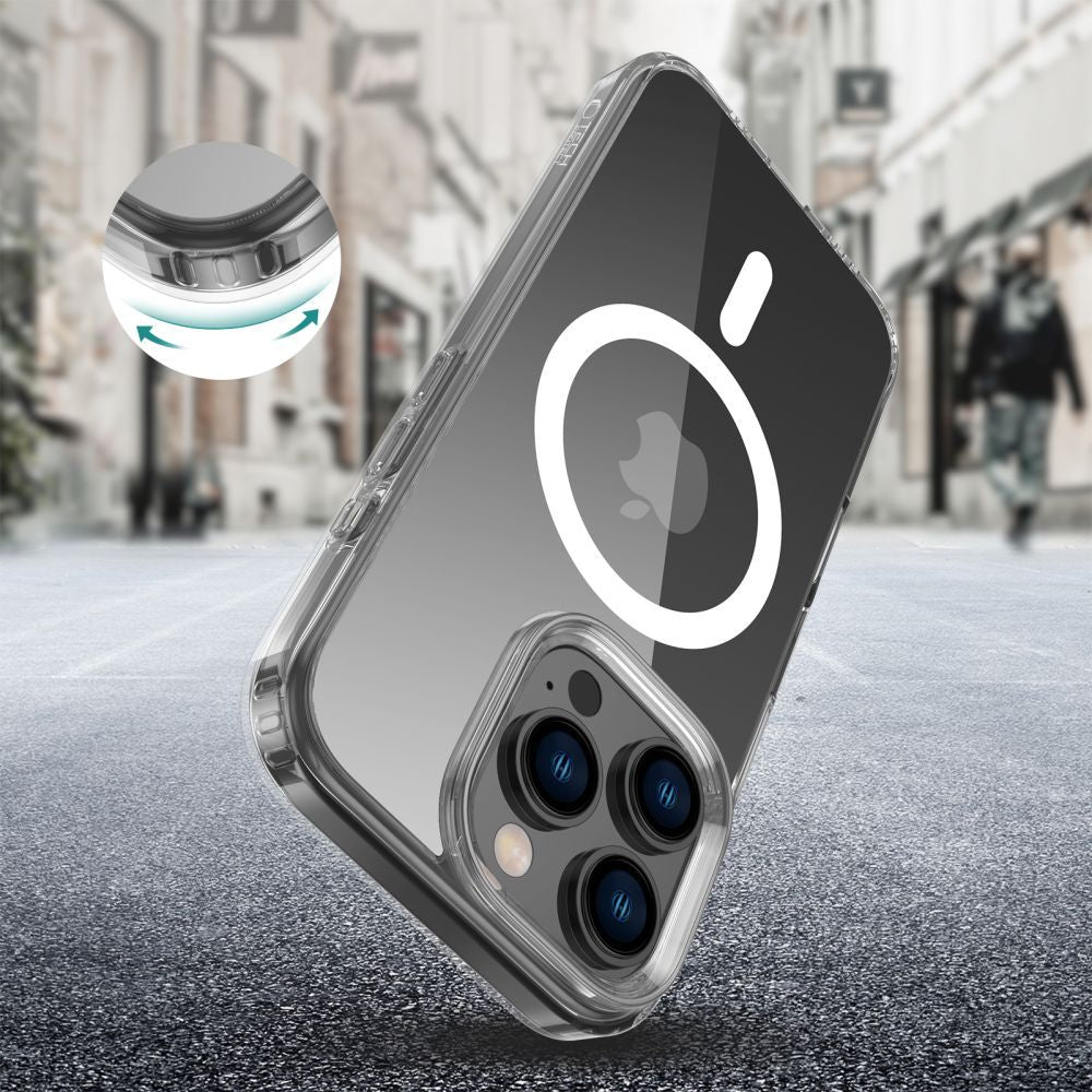 Handyhülle für iPhone 16 Pro, Tech-Protect Flexair Hybrid mit MagSafe, Transparent