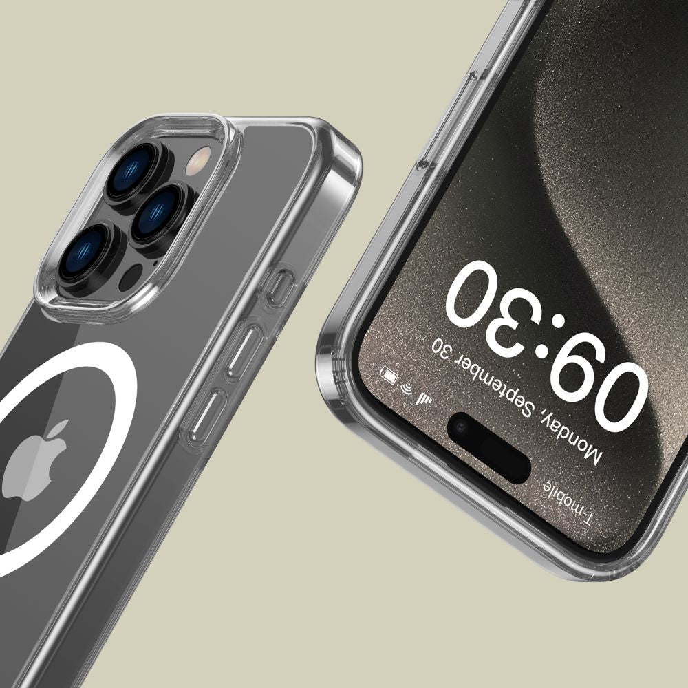 Handyhülle für iPhone 16 Pro, Tech-Protect Flexair Hybrid mit MagSafe, Transparent