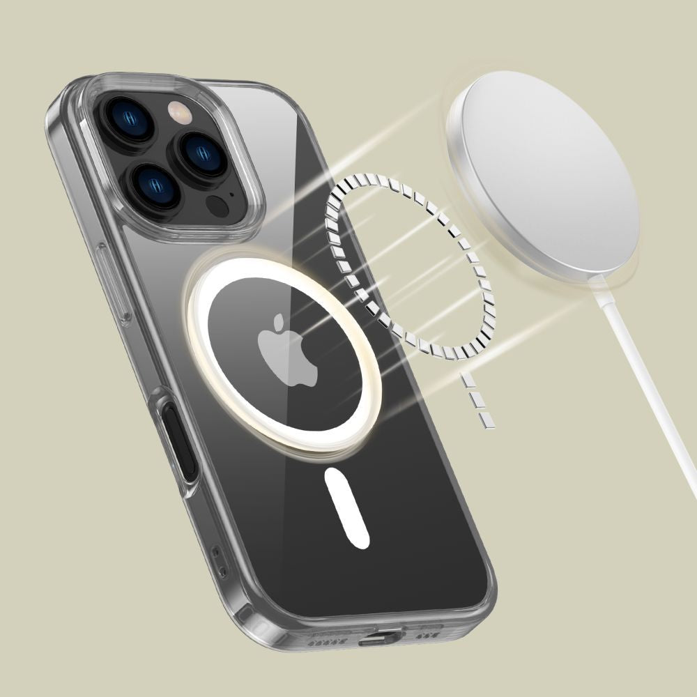 Handyhülle für iPhone 16 Pro, Tech-Protect Flexair Hybrid mit MagSafe, Transparent