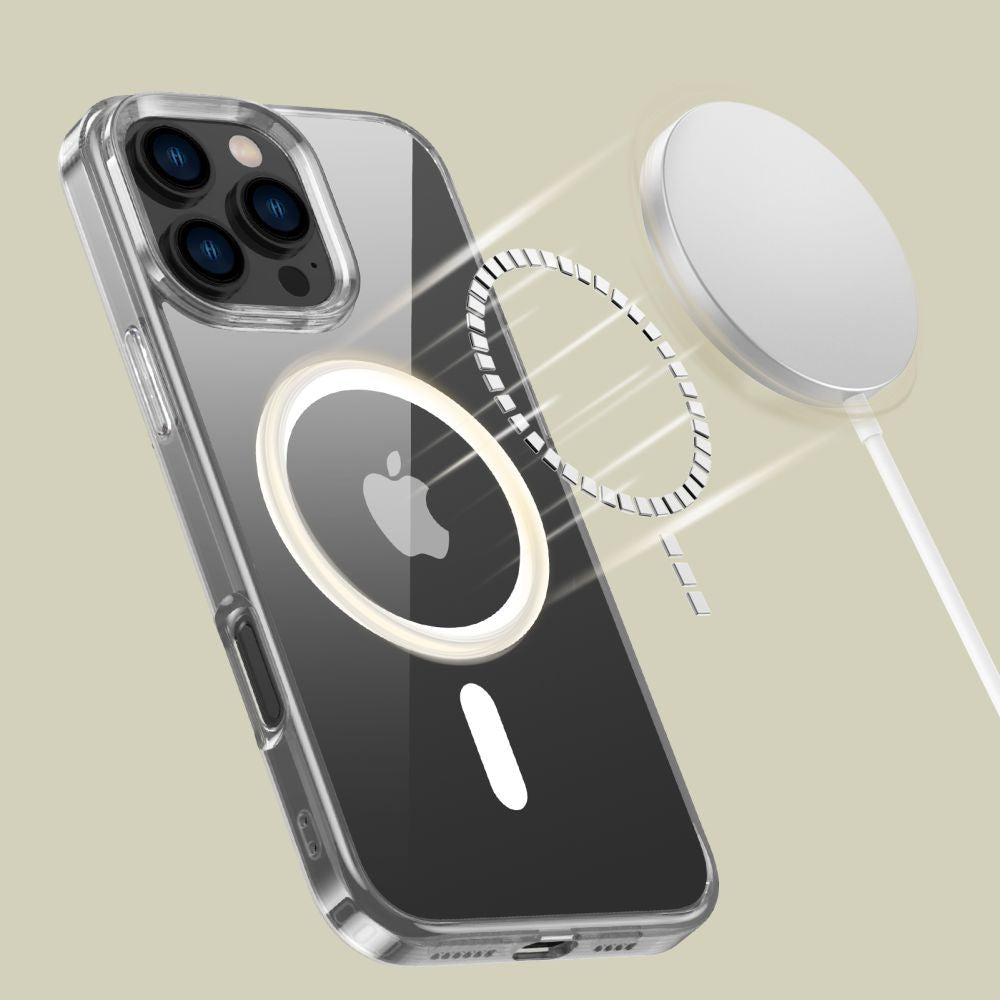 Handyhülle für iPhone 16 Pro Max, Tech-Protect Flexair Hybrid mit MagSafe, Transparent