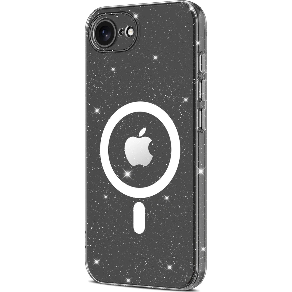 Handyhülle für iPhone 17e / 16e, Tech-Protect Flexair MagSafe, Transparent mit Glitzer