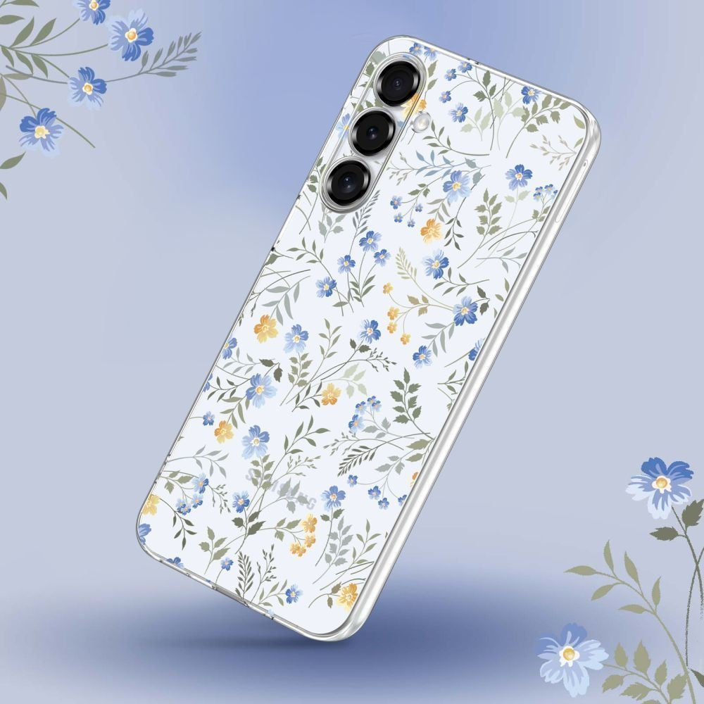 Handyhülle für Xiaomi Redmi 15 5G / 4G, Tech-Protect Flexair, Transparent mit Blumenmuster