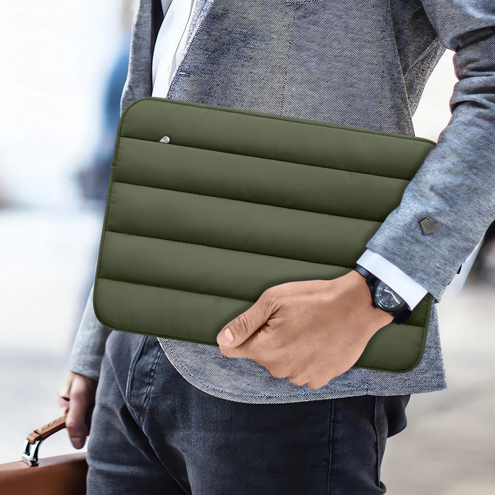 Universal Laptoptasche bis zu 13-14", Tech-Protect Fluffy, Dunkelgrün